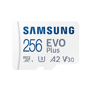 Samsung EVO Plus, microSDXC, 256 ГБ, белый - Карта памяти и адаптер Товар - MB-MC256SA/EU