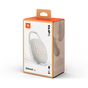 JBL Clip 5, white - Portable Wireless Speaker Item - JBLCLIP5WHT
