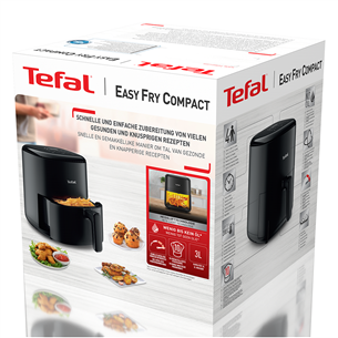 Tefal Easy Fry Compact, 3 L, 1300 W, juoda - Oro gruzdintuvė Prekė - EY145810