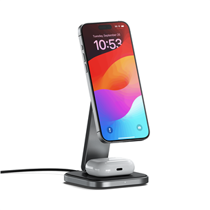 Satechi 2-in-1 Foldable Qi2 Charging Stand - Wireless Charging Dock Item - ST-Q21FM