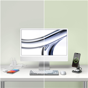 Satechi 2-in-1 Foldable Qi2 Charging Stand - Wireless Charging Dock Item - ST-Q21FM