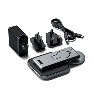 Satechi 3-in-1 Foldable Qi2 Wireless Charging Stand, gray - Wireless charging dock Item - ST-Q31FM-EA