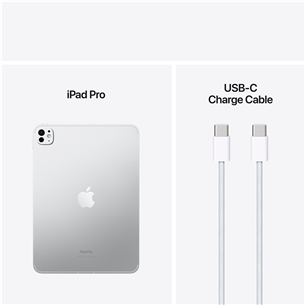 Apple iPad Pro 11”, M4 (2024), 512 GB, standard, WiFi + 5G, silver - Planšetinis kompiuteris Prekė - MVW43HC/A