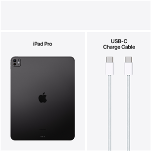 Apple iPad Pro 13”, M4 (2024), 256 GB, standard, WiFi, space black - Planšetinis kompiuteris Prekė - MVX23HC/A