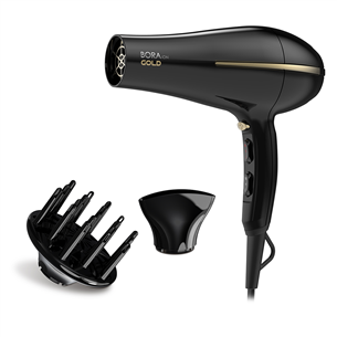 Plaukų džiovintuvas GA.MA Bora Gold Ion, 2200 W, juodas Prekė - GH0825 GH0825