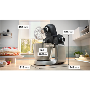 Bosch, Series 6, 1600 W, juodas - Virtuvinis kombainas Prekė - MUMS6ZS00
