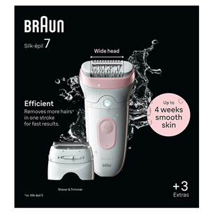 Braun Silk epil 7, белый/розовый - Эпилятор Товар - SE7030
