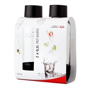 AGA , 2 x 0,5L, black - PET Bottle for AGA Soda Maker Item - AGA-2PACKBCK AGA-2PACKBCK