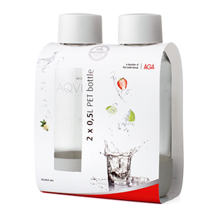 AGA , 2 x 0,5L, white - PET Bottle for AGA Soda Maker Item - AGA-2PACKWHT AGA-2PACKWHT