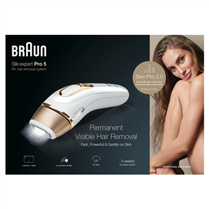 Braun Silk-expert Pro 5, белый/золотистый - Фотоэпилятор IPL Товар - PL5052