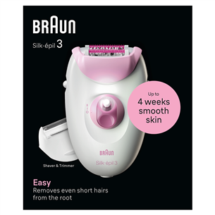 Braun Silk epil 3, белый/розовый - Эпилятор Товар - SE3031