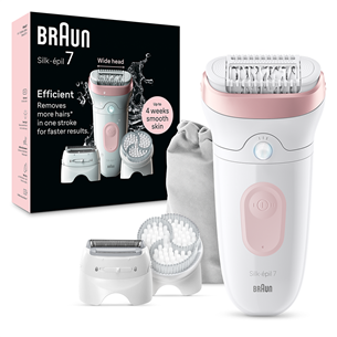Braun Silk epil 7, сухое и влажное использование, белый/розовый - Эпилятор Товар - SE7060