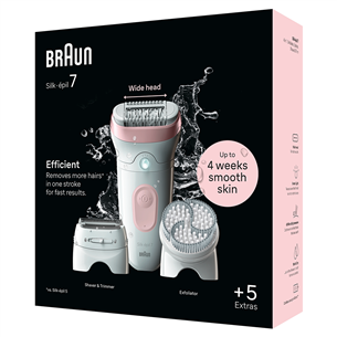 Braun Silk epil 7, сухое и влажное использование, белый/розовый - Эпилятор Товар - SE7060