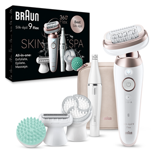 Braun Silk epil 9 Flex SkinSpa, белый - Эпилятор Товар - SES9580