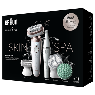 Braun Silk epil 9 Flex SkinSpa, белый - Эпилятор Товар - SES9580