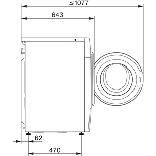 Miele, 125 Edition, 8 kg, depth 60 cm, 1400 rpm - Front load washing machine Item - WSB683WCS