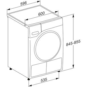 Miele, 125 Edition, 8 kg, gylis 65,5 cm - Džiovyklė Prekė - TSC663WP