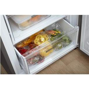 Whirlpool, NoFrost, 355 L, aukštis 202 cm, pilkas - Šaldytuvas Prekė - W9M951SOX