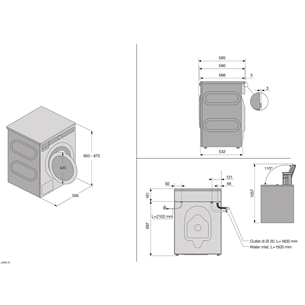 Asko, 9 kg, depth 58,5 cm, 1600 rpm - Front load washing machine Item - W4096P.W/3