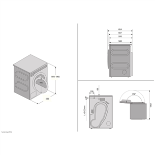 Asko, 9 kg  depth 56,8 cm - Clothes dryer Item - T409HS.W