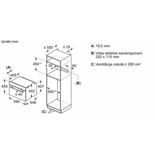 Bosch, Series 8, 45 л, черный - Интегрируемый компактный духовой шкаф Товар - CMG7241B1