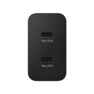 Samsung Dual USB-C, 50 W, juodas - Adapteris Prekė - EP-T5020XBEGEU