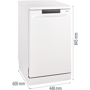 Gorenje, 9 place settings, white - Free standing dishwasher Item - GS520E15W