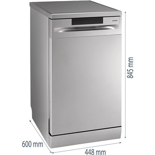 Gorenje, 9 place settings, grey - Free standing dishwasher Item - GS520E15S