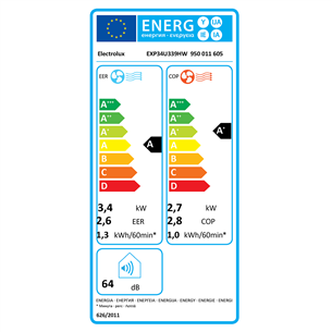 Electrolux, 3400 W, baltas - Oro kondicionierius Prekė - EXP34U339HW