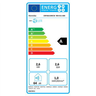 Electrolux, 2600 W, baltas - Oro kondicionierius Prekė - EXP26U339CW