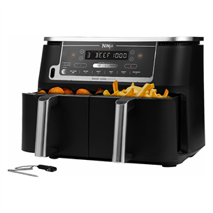 Karšto oro gruzdintuvė Ninja Foodi MAX Dual Zone AF451EU, 9.5 l, juoda