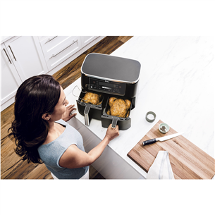Karšto oro gruzdintuvė Ninja Foodi MAX Dual Zone AF451EU, 9.5 l, juoda