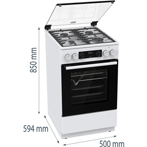 Viryklė Gorenje, 70 L, gylis 50 cm, balta Prekė - GKS5C70WF