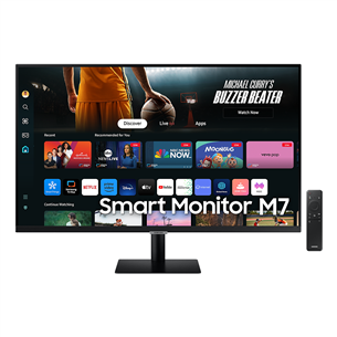 Monitorius Samsung Smart Monitor M7 M70D, 32'', UHD, LED VA, USB-C, juodas Prekė - LS32DM702UUXDU LS32DM702UUXDU