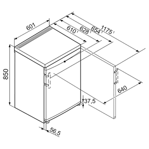 Šaldytuvas Liebherr TP1720, 145 L, aukštis 85 cm, baltas