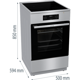 Gorenje, 70 L, width 50 cm, inox - Induction cooker with electric oven Item - GEIT5C61XPG