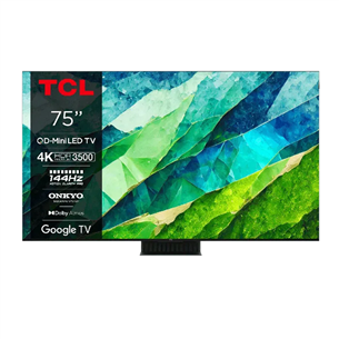 Televizorius TCL C855, 75'', 4K UHD, Mini-LED, pilkas Prekė - 75C855 75C855
