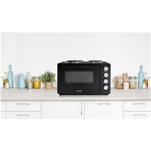 Mini orkaitė su 2 kaitvietėmis Gorenje, 30 L, 3200 W, juoda Prekė - OM30GBX