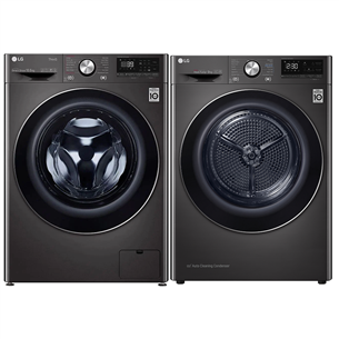 LG skalbimo mašinos ir džiovyklės komplektas, 10,5 kg + 9 kg Prekė - F4WV910P2+RH90V9JV2N F4WV910P2+RH90V9JV2N