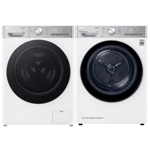 Skalbimo mašina + Džiovyklė LG, 13 kg + 9 kg Prekė - F4WR913P3WA+RH90V9AV F4WR913P3WA+RH90V9AV