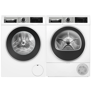 Bosch, 9 kg + 8 kg - Skalbimo mašina + Džiovyklė WGG244FTSN+WQG233CBS