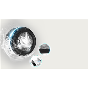 Skalbimo mašina - džiovyklė Hisense 10,5 kg / 6 kg, gylis  56 cm, 1400 rpm Prekė-WD3S1043BW