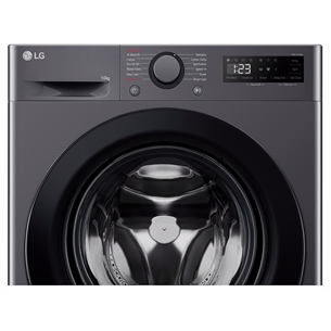 LG, 10 kg, depth 56.5 cm, 1400 rpm, black - Front Load Washing Machine Item - F4WR510SBM.AMBQWMR