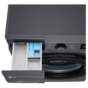 LG, 10 kg, depth 56.5 cm, 1400 rpm, black - Front Load Washing Machine Item - F4WR510SBM.AMBQWMR