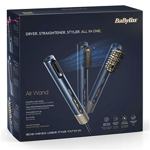 Plaukų formavimo šukos Babyliss Air Wand, mėlynos Prekė-AS6550E