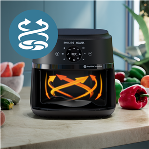 Philips Airfryer 2000 series, 6.2 L, 1700 W, juoda - Karšto oro gruzdintuvė