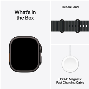 Išmanusis laikrodis Apple Watch Ultra 2, 49 mm, ocean band, black titanium / black Prekė-MX4P3EL/A