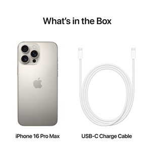Išmanusis telefonas Apple iPhone 16 Pro Max, 256 GB, natural titanium  Prekė-MYWY3HX/A