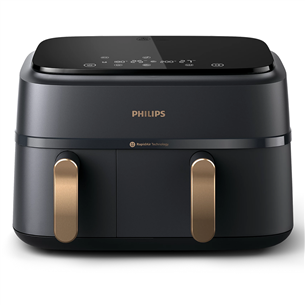 Karšto oro gruzdintuvė Philips 3000 Series Dual Basket Airfryer, 9 L, 2750 W, juoda Prekė-NA352/00