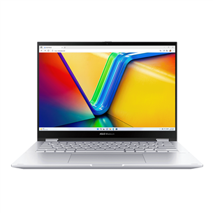 Asus Vivobook S 14 Flip OLED, 14'', 90 Hz, 2.8K, OLED, Ryzen 5, 16 GB, 1 TB, sidabrinis - Nešiojamas kompiuteris Prekė - TN3402YA-KN391W TN3402YA-KN391W